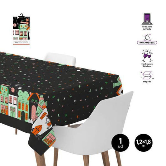 MANTEL IMPERMEABLE TRUCO O TRATO 120X180CM HALLOWEEN