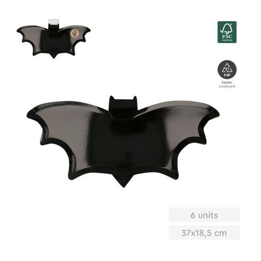 PLATO LLANO FORMA MURCIELAGO 37X18,5CM CARTON 6U