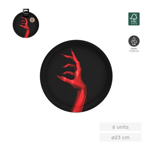 PLATO LLANO MANO VAMPIRO 23CM CARTON 6U