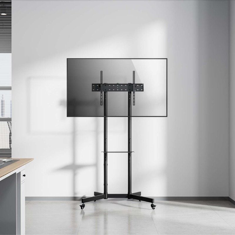 Soporte de Suelo Inclinable con Ruedas Aisens FT70TE-333 para TV 37"-70"/ hasta 45kg