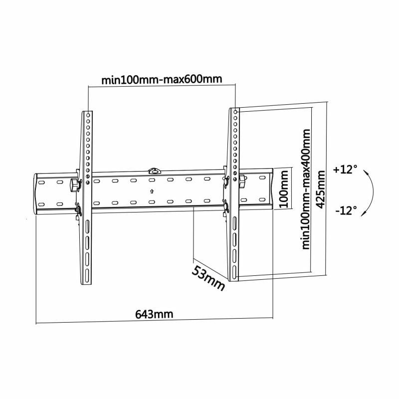 Soporte de Pared Fijo Inclinable Aisens WT70T-017 para TV de 37-70"/ hasta 40kg