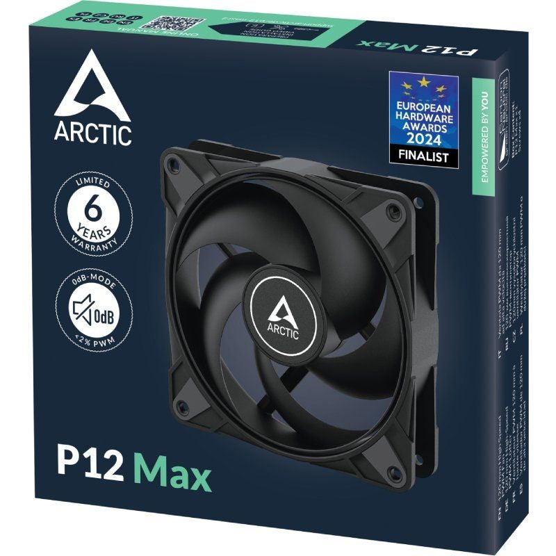 Ventilador Arctic P12 Max/ 12cm/ Negro
