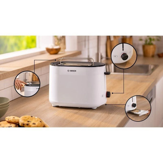 Tostador Bosch MyMoment TAT2M121/ 950W/ Blanco