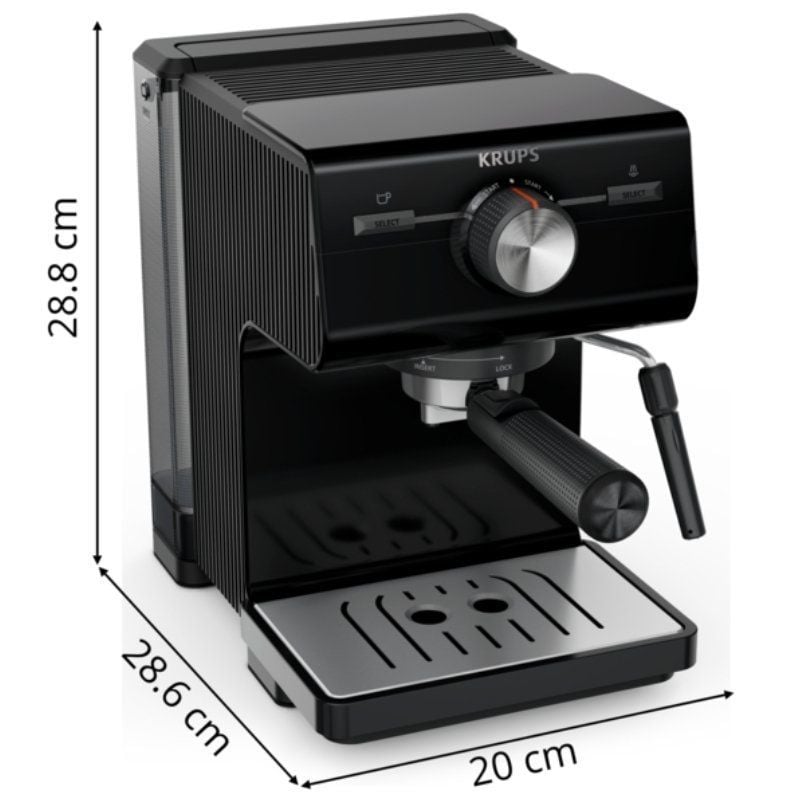 Cafetera Expreso Krups Authentic XP381810/ 1140W/ 15 Bares/ Negra