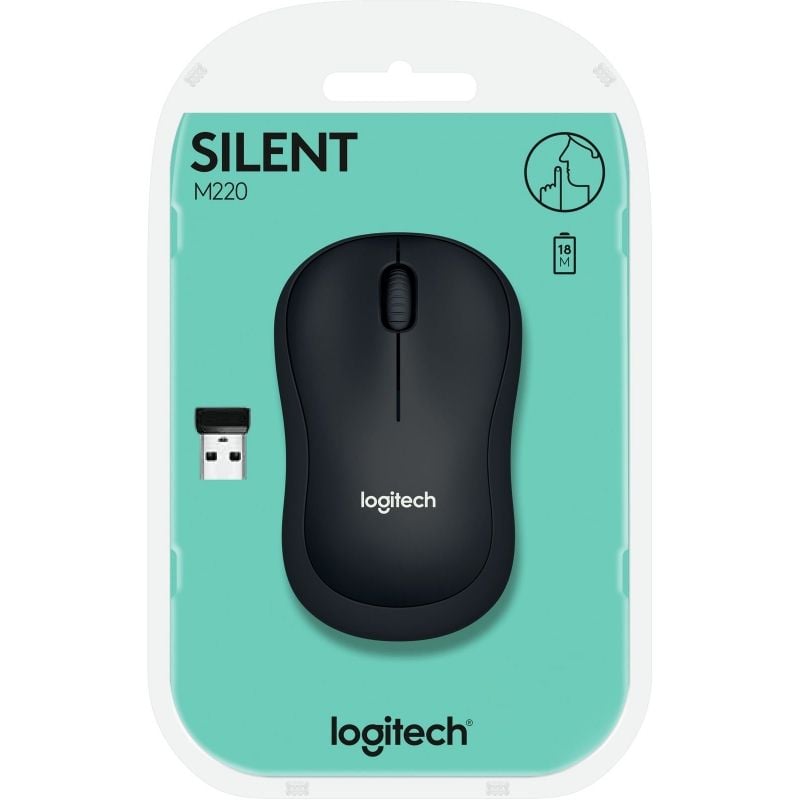 Ratón Inalámbrico Logitech Silent M220/ Hasta 1000 DPI/ Gris Marengo