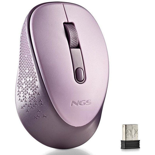 Ratón Inalámbrico NGS Dew Lilac/ Hasta 1600 DPI/ Lila