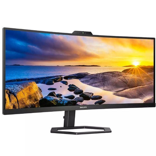 Monitor Profesional Ultrapanorámico Curvo Philips 34E1C5600HE 34"/ WQHD/ Webcam/ Multimedia/ Regulable en altura/ Negro