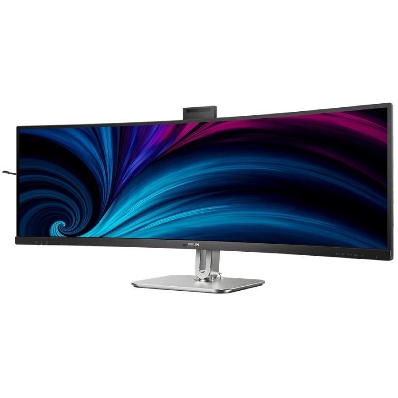 Monitor Profesional Ultraparonámico Curvo Philips 49B2U6900CH 48.8"/ Dual QHD/ Multimedia/ Regulable en altura/ Webcam/ Negro