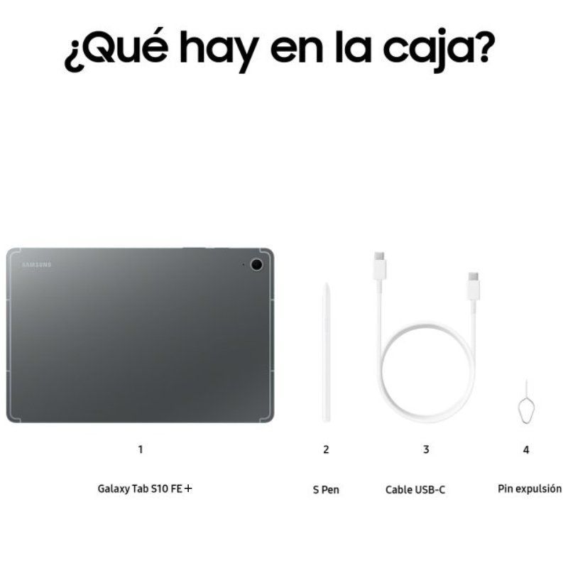 Tablet Samsung Galaxy Tab S10+ FE 13.1"/ 8GB/ 128GB/ Octacore/ Gris