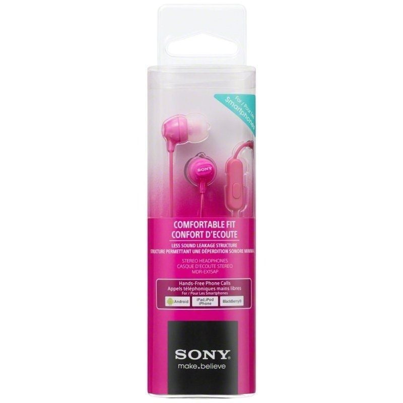 Auriculares Intrauditivos Sony MDR-EX15APPI/ con Micrófono/ Jack 3.5/ Rosas
