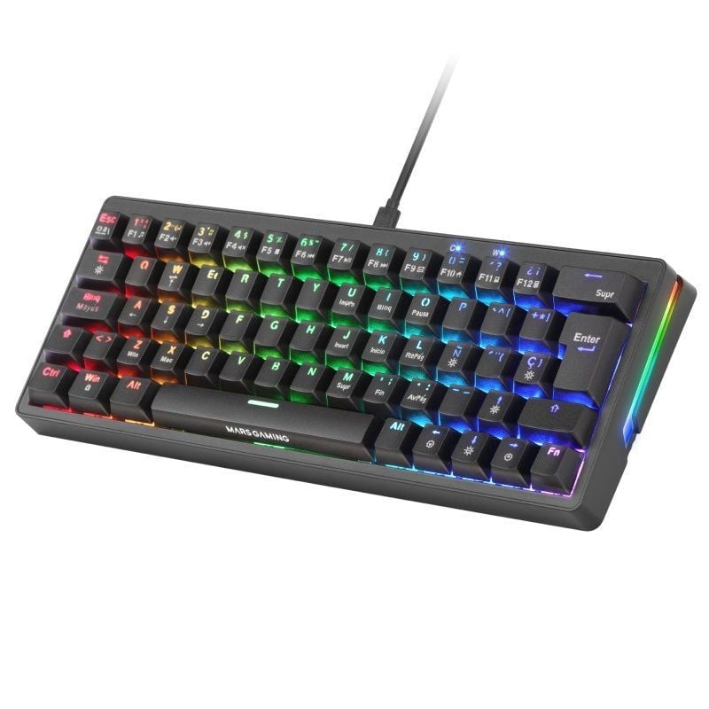 Teclado Gaming Mecánico Mars Gaming MKMINIPRO/ Switch Amarillo