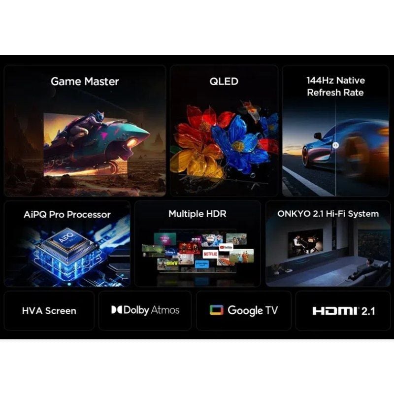 Televisor TCL QLED 65P8K 65"/ Ultra HD 4K/ Smart TV/ WiFi