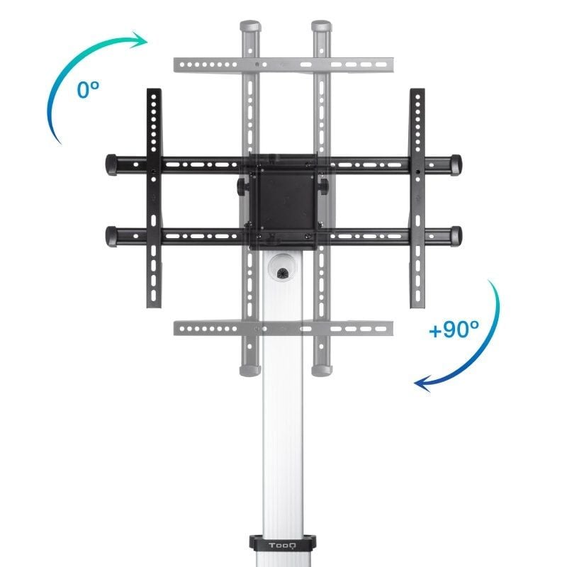 Soporte de Suelo Inclinable/ Ajustable con Ruedas TooQ FS1886M-B para TV de 37-86"/ hasta 50kg
