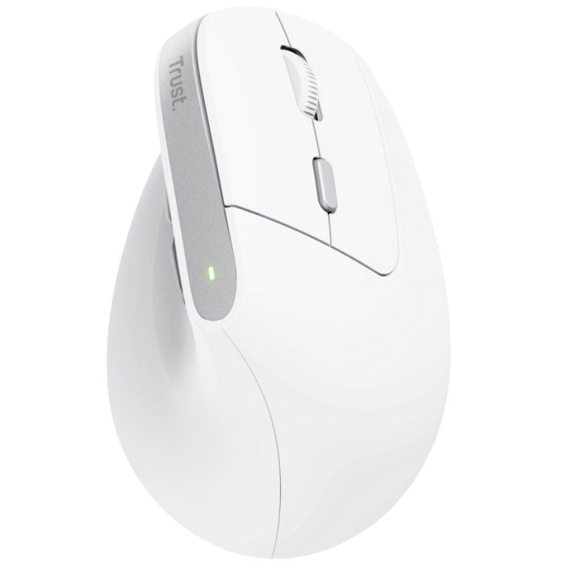 Ratón Vertical Inalámbrico Trust Bayo II/ Batería recargable/ Hasta 2400 DPI/ Blanco