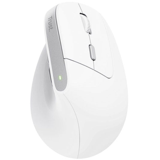 Ratón Vertical Inalámbrico Trust Bayo II/ Batería recargable/ Hasta 2400 DPI/ Blanco