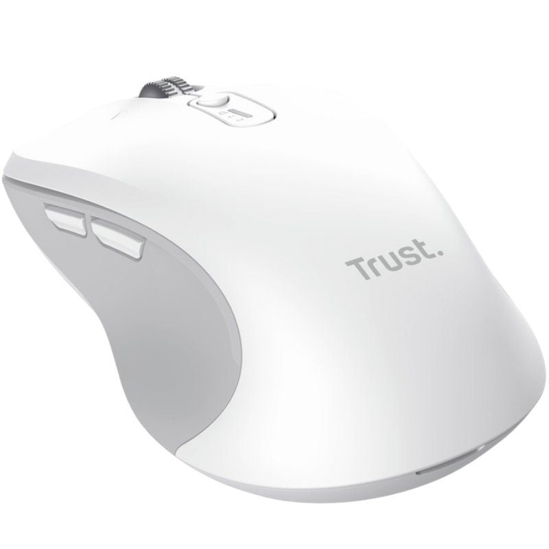 Ratón Ergonómico Inalámbrico Trust Ferro/ Hasta 3200 DPI/ Blanco