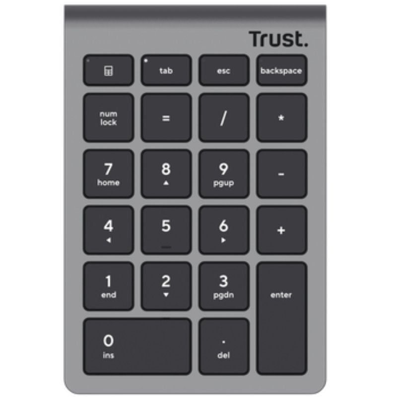 Teclado Numérico Inalámbrico Trust Xalas Wireless/ Plata
