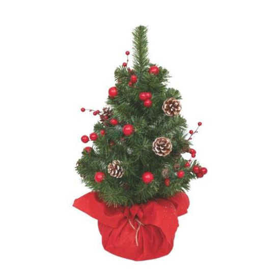 ÁRBOL VERDE 60CM. CON FRUTAS ROJAS
