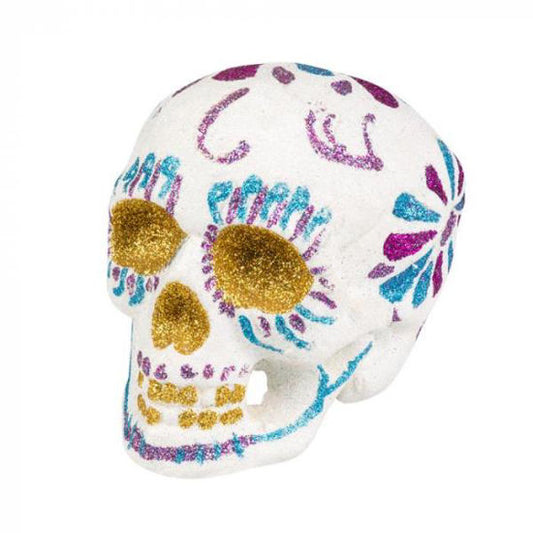 CALAVERA PURPURINA 16X14CM CATRINA HALLOWEEN