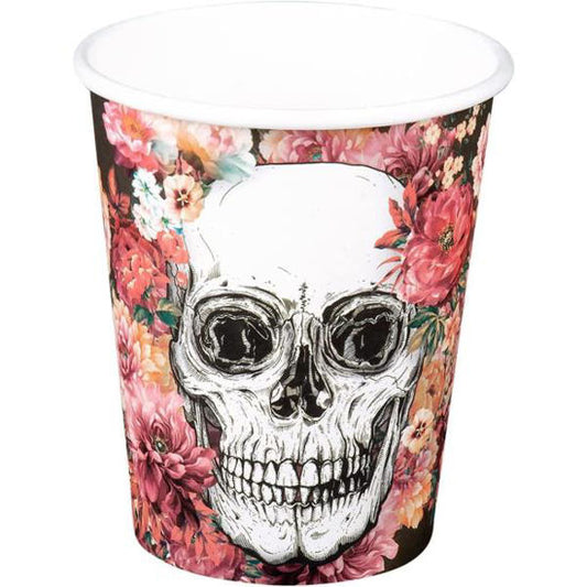 VASO PAPEL DIA MUERTOS 21CL 10U. HALLOWEEN