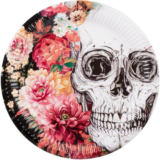 PLATOS PAPEL DIA MUERTOS 23CM 10U.