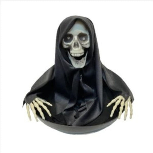 CALAVERA CUERPO C/LUZ SONIDO Y MOVIMIENTO 38X24CM HALLOWEEN