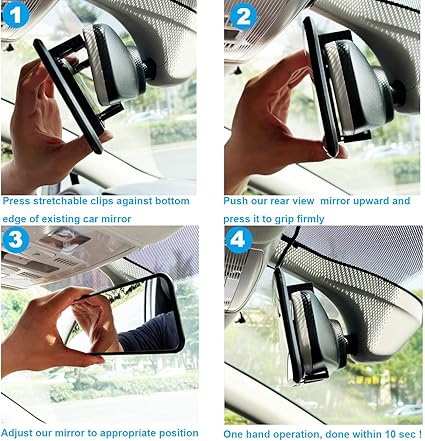 Kitbest - Espejo retrovisor universal para el interior del coche, espejo retrovisor panorámico, gran angular, convexo, SUV, camiones (11.4 pulgadas de largo x 2.9 pulgadas de alto) Visita la tienda de Kitbest