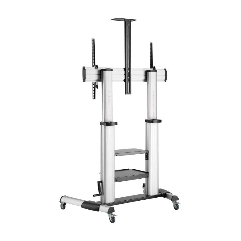 Soporte de Suelo Inclinable con Ruedas y Manivela Aisens FT100TE-125 para TV 60-100"/ hasta 100kg