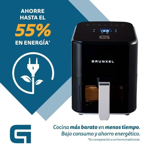 Freidora por Aire Airfryer / Sin Aceite Grunkel Black Easy Fryer/ 1200W/ Capacidad 4L
