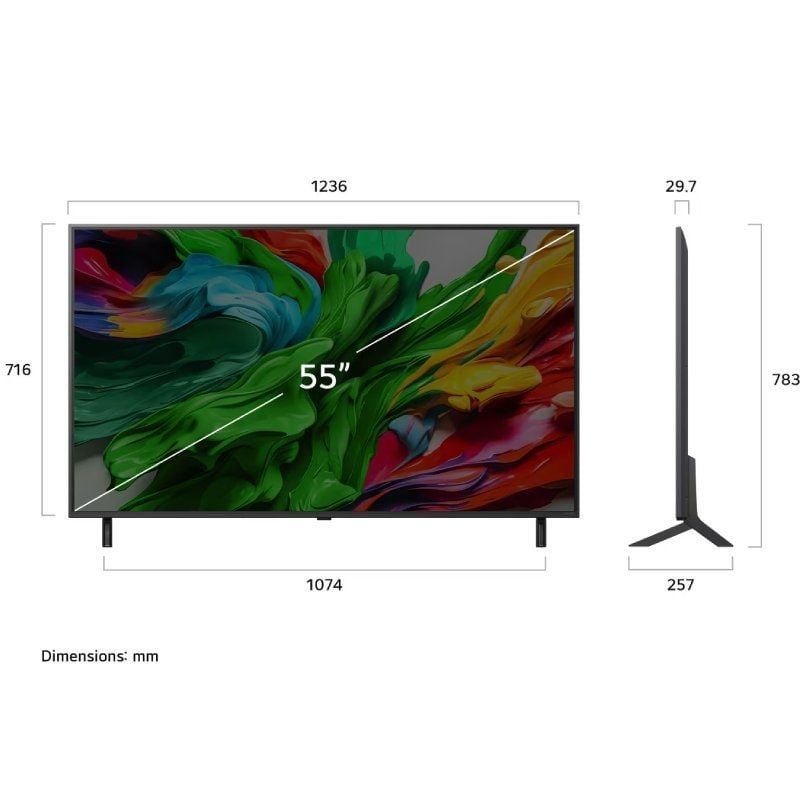 Televisor LG QNED Evo 55QNED87A6B 55"/ Ultra HD 4K/ Smart TV/ WiFi