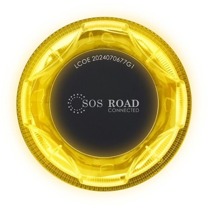 Luz baliza de emergencia para coche SOS Road Connected EL2024 V16/ Homologada/ Base Imantada/ Geolocalizable/ Funciona a Pilas