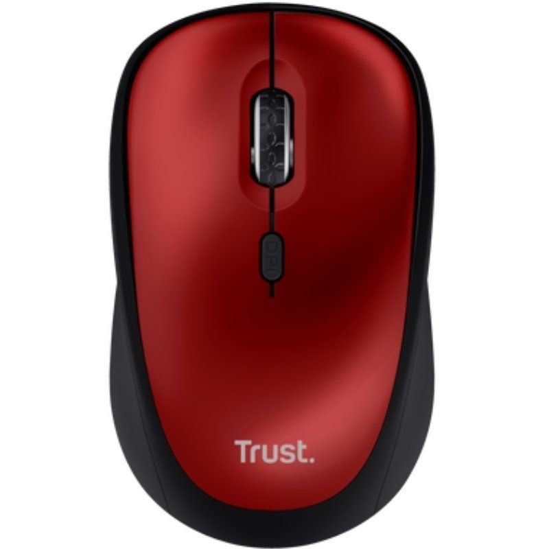 Ratón Mini Inalámbrico Trust Yvi+ Silent/ Hasta 1600 DPI/ Rojo